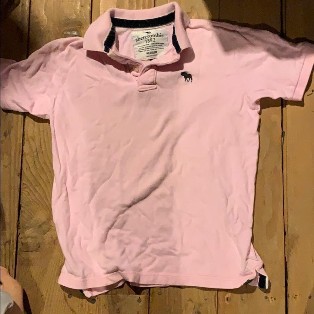 Boys pink Abercrombie collared shirt